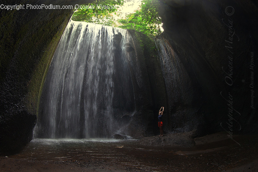Outdoors, River, Water, Waterfall, Flora