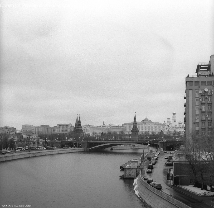 Bridge, Building, Canal, Outdoors, Water