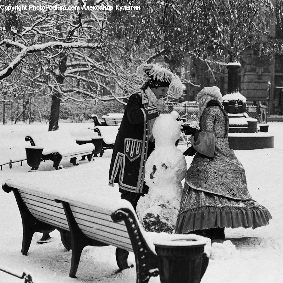 Bench, Chair, Furniture, Ice, Outdoors, Snow, Tomb