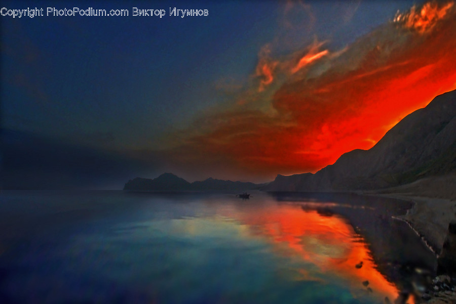 Eruption, Nature, Dawn, Dusk, Outdoors