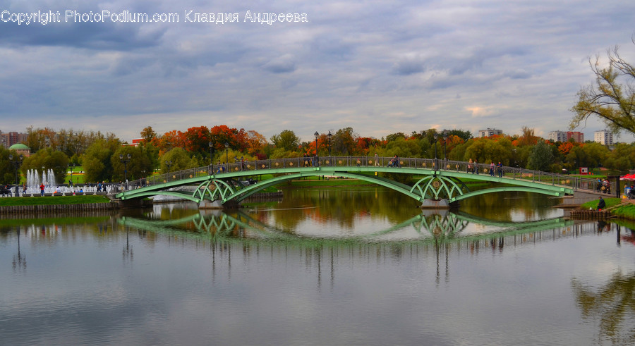 Bridge, Building, Outdoors, River, Water