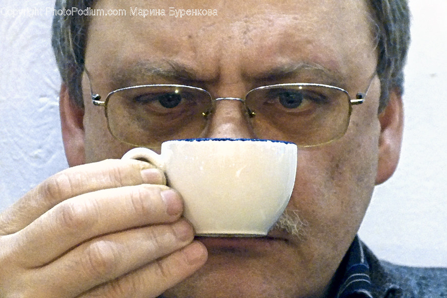 Glasses, Head, Finger, Coffee Cup, Cup