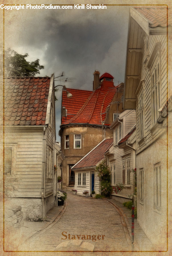Brick, Alley, Alleyway, Road, Street, Town, Balcony