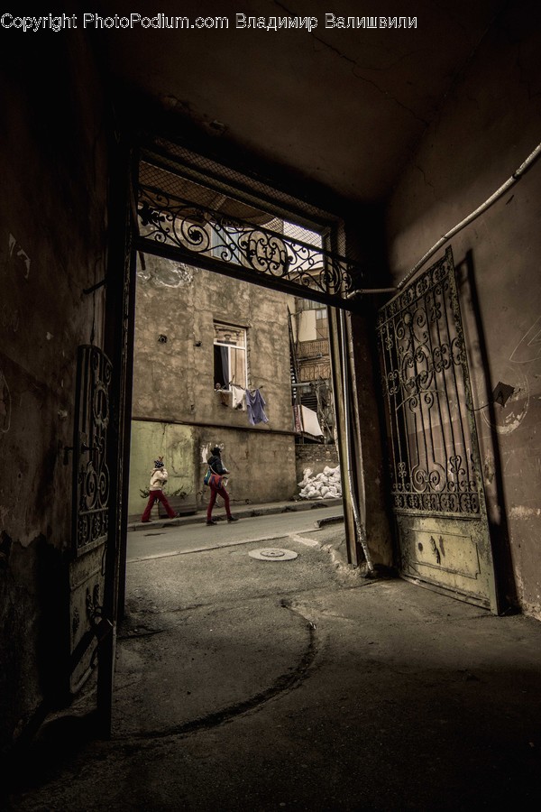 Corridor, Alley, Alleyway, Building, City