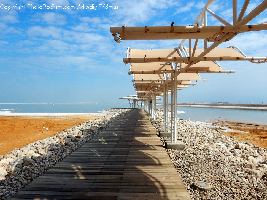 Boardwalk, Bridge, Building, Constriction Crane, Coast