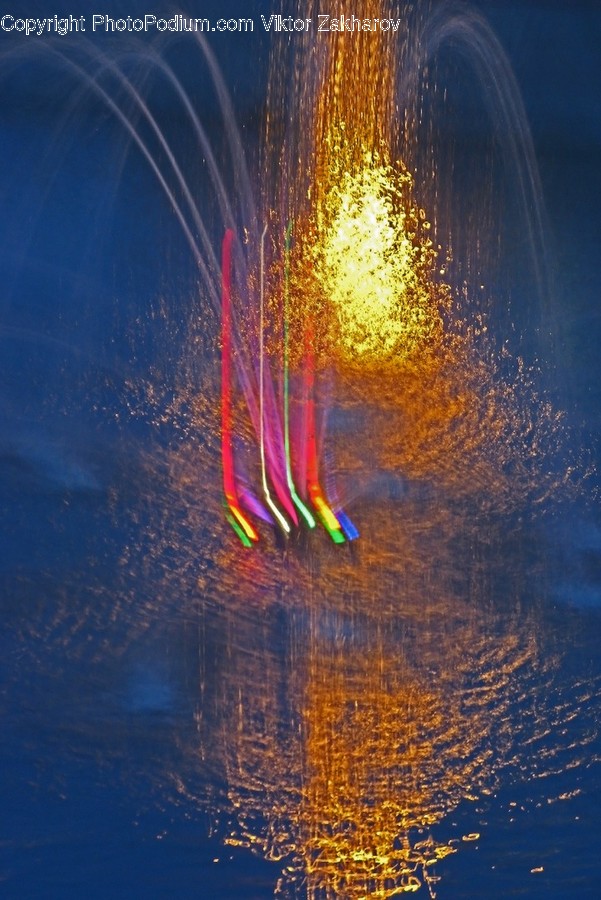 Fountain, Water, Fire, Light