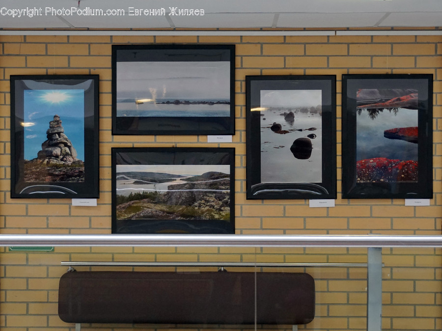Collage, Poster, Electronics, Entertainment Center, Brick