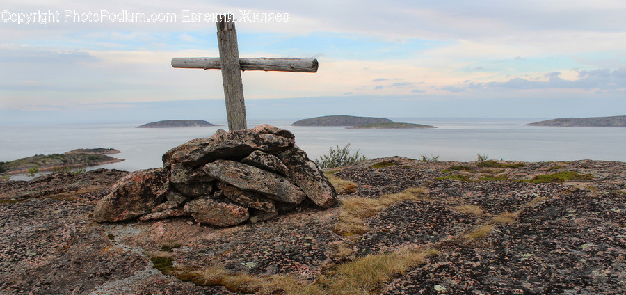 Crucifix, Emblem, Cross, Landscape, Nature