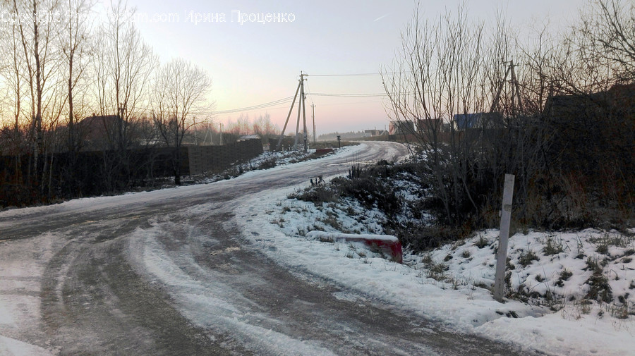 Outdoors, Snow, Dirt Road, Gravel, Road