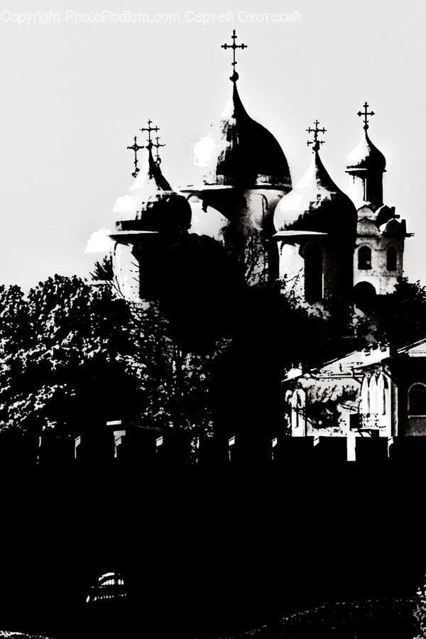 Architecture, Building, Castle, Silhouette, Cathedral