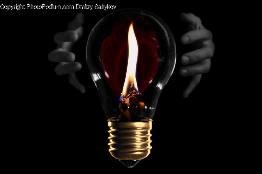 Fire, Flame, Light, Lightbulb, Candle