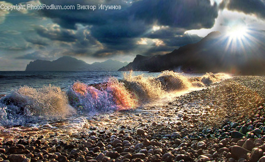 Sunlight, Pebble, Cloud, Nature, Outdoors