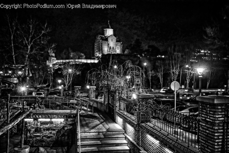 Building, City, Town, Urban, Night
