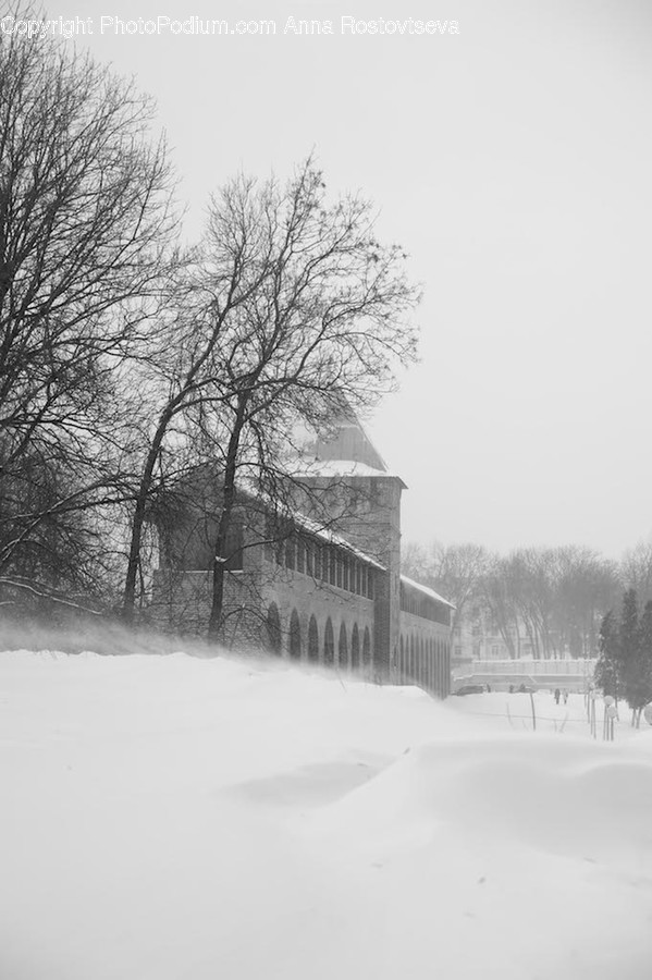 Outdoors, Snow, Building, House, Housing