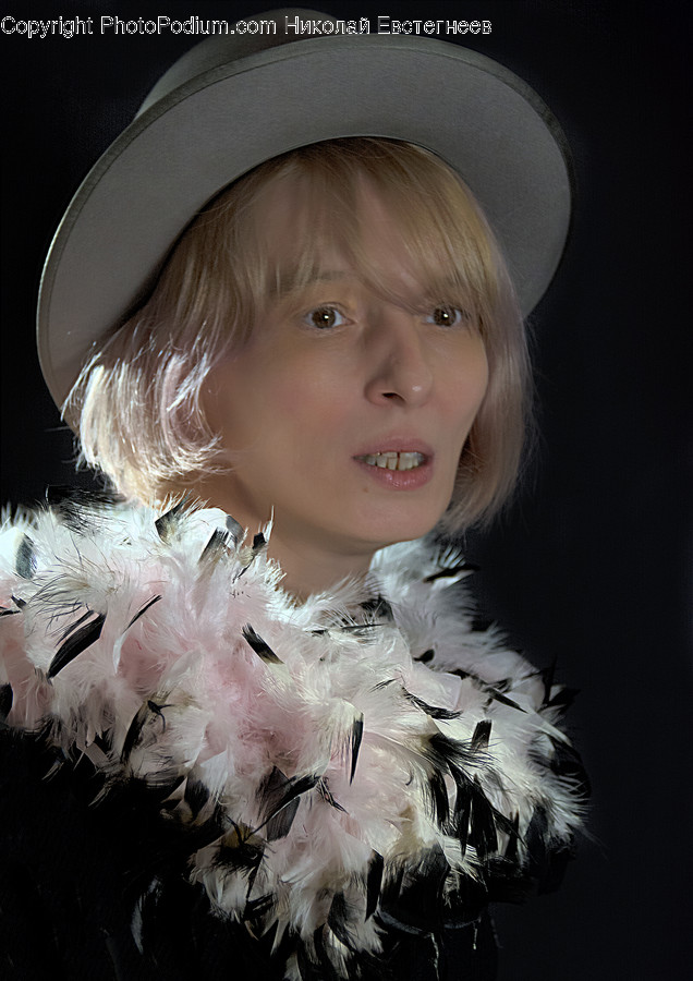 Clothing, Feather Boa, Scarf, Human, People