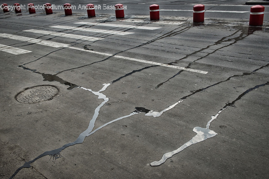 Asphalt, Tarmac, Road, Intersection, Outdoors