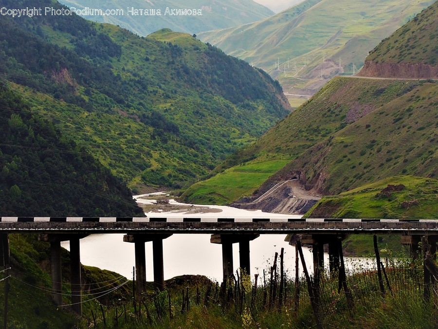 Mountain, Nature, Outdoors, Valley, Bridge