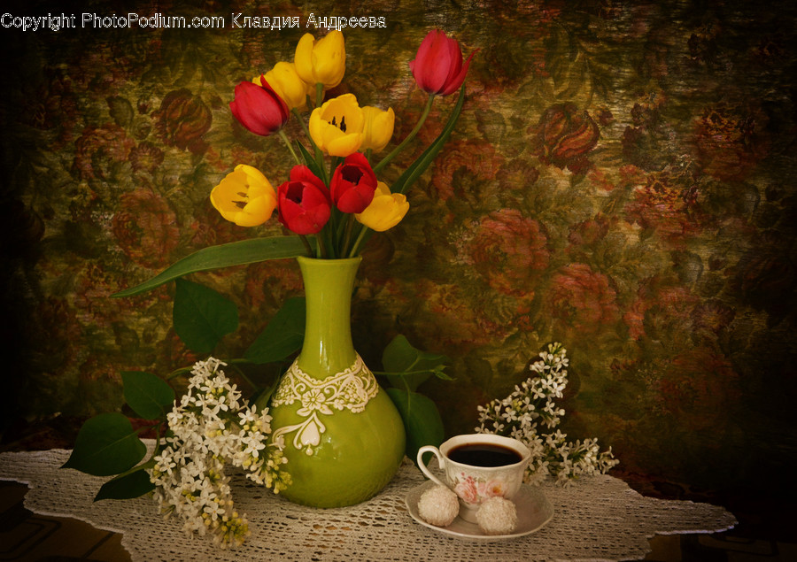 Glass, Goblet, Pot, Blossom, Flora