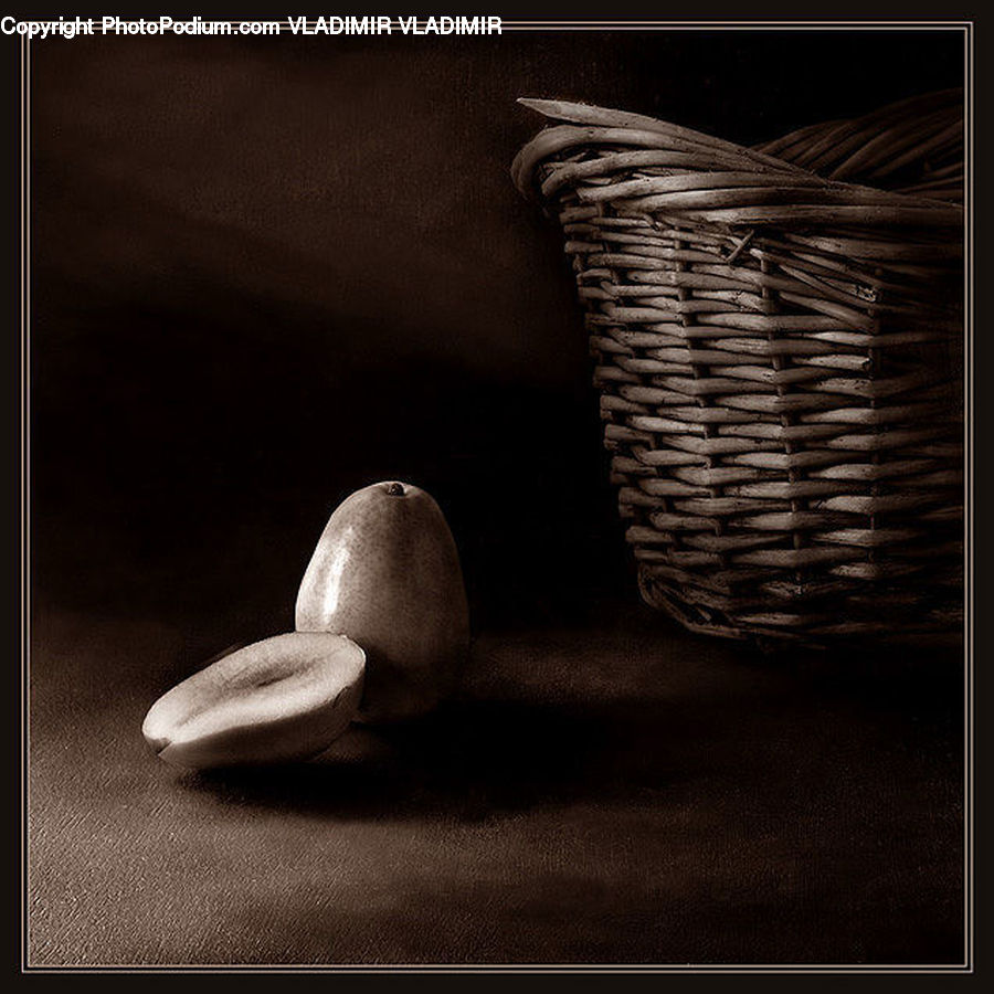 Basket, Bean, Produce, Vegetable, Fruit, Pear, Porcelain