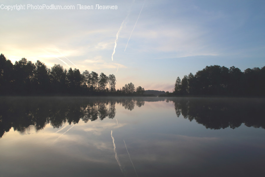 Lake, Outdoors, Water, Dawn, Dusk