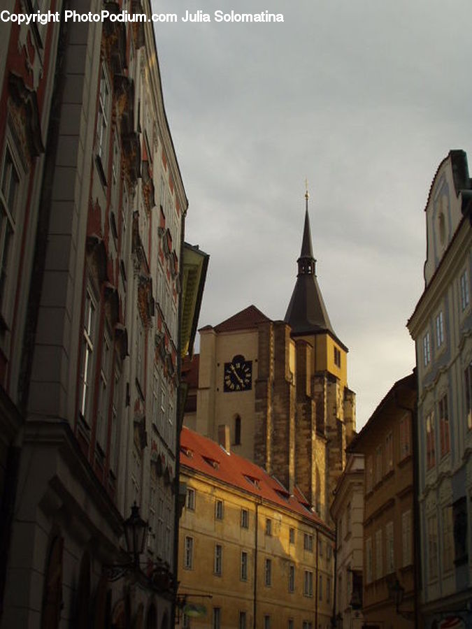 Architecture, Spire, Steeple, Tower, Plant, Potted Plant, Alley