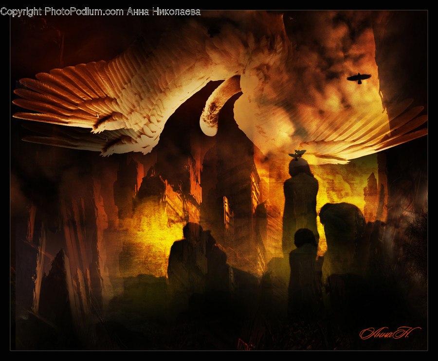 Human, People, Person, Fire, Cave