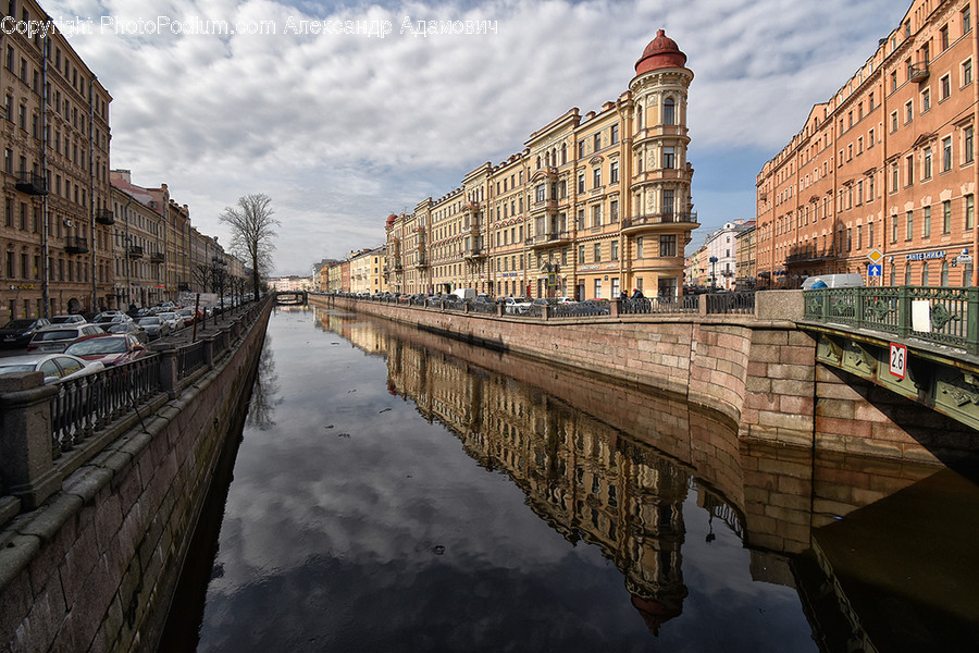 Canal, Outdoors, Water, Brick, Boardwalk