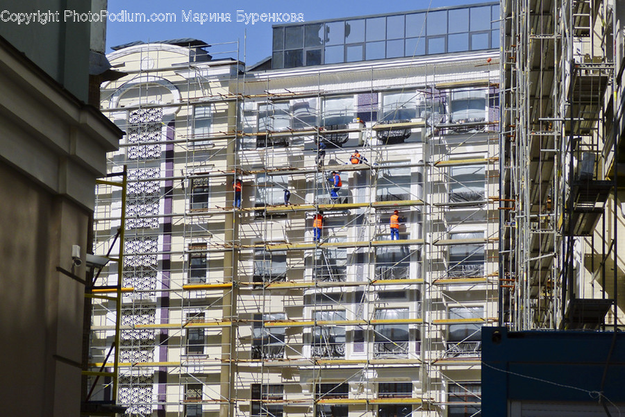 Construction, Scaffolding, Building, City, High Rise
