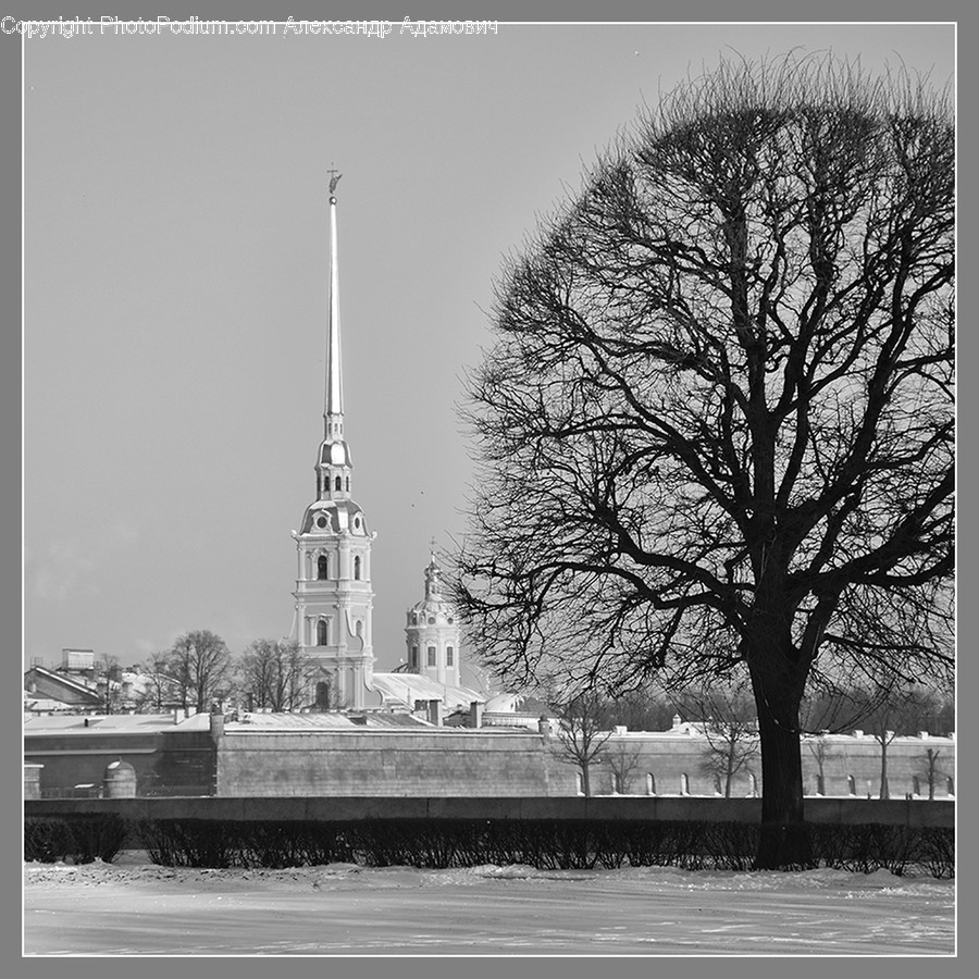 Outdoors, Snow, Architecture, Building, Tower