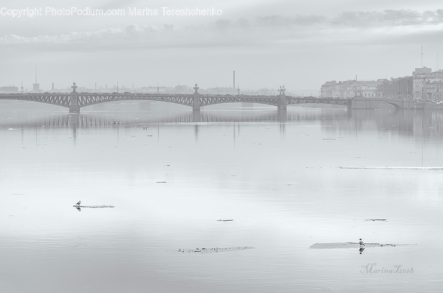 Bridge, Building, Fog, Nature, Weather