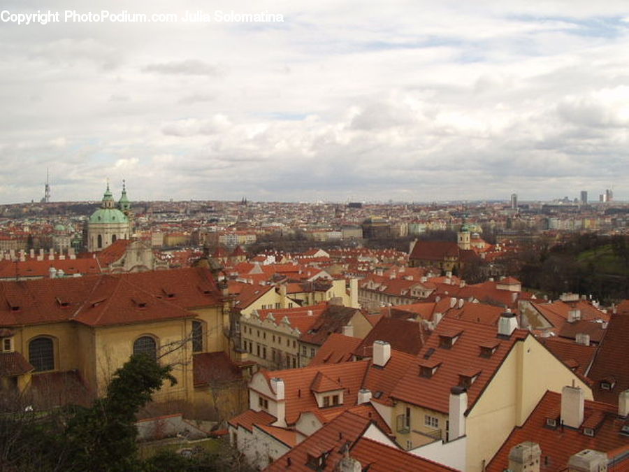 Roof, Tile Roof, Building, Downtown, Town, Neighborhood, Architecture