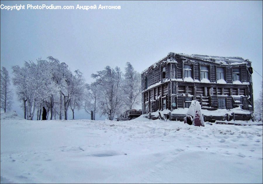 Ice, Outdoors, Snow, Blizzard, Weather, Winter, Ruins