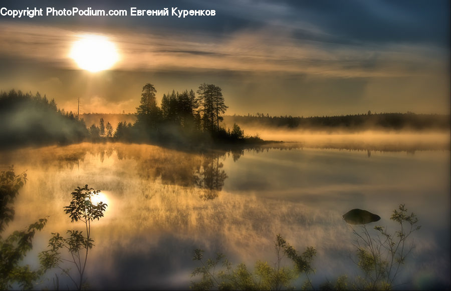 Dawn, Dusk, Sky, Sunrise, Sunset, Fog, Mist