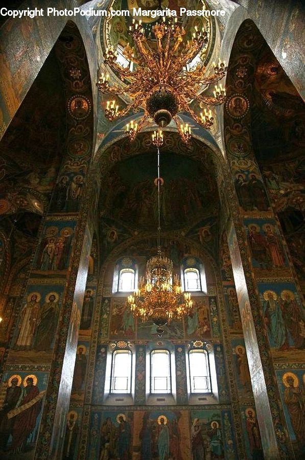 Plant, Potted Plant, Architecture, Church, Worship, Altar, Chandelier
