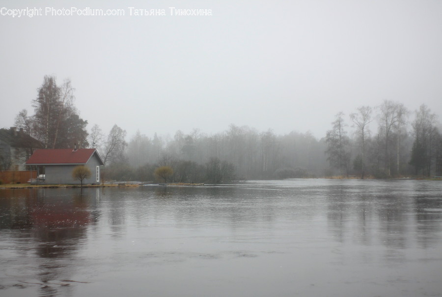 Flood, Nature, Building, Cottage, House