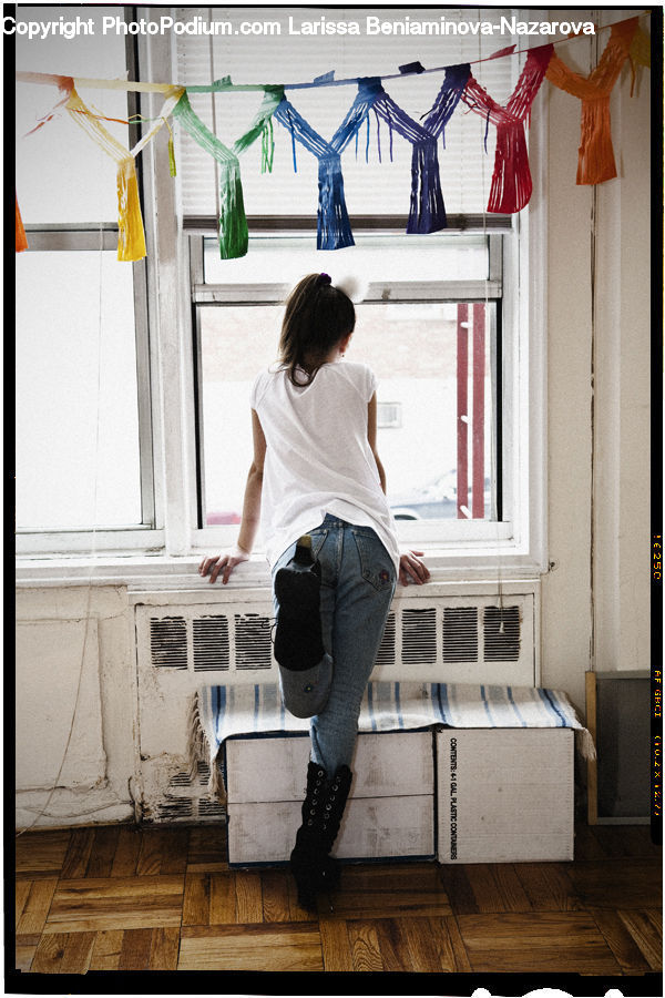 People, Person, Human, Drying Rack, Plant, Potted Plant, Boot