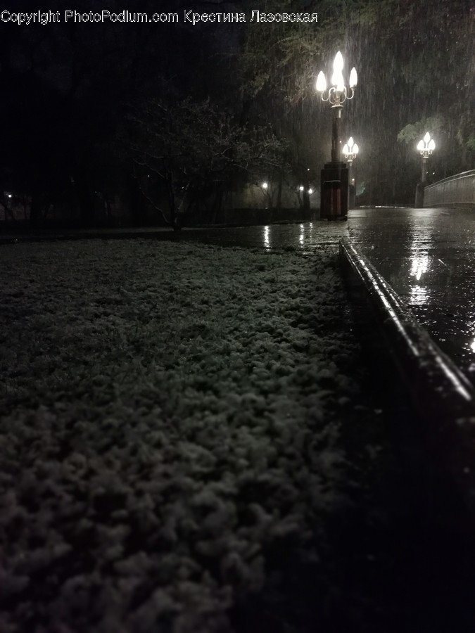 Night, Outdoors, Canal, Water, Lighting