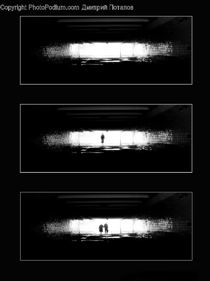 Collage, Poster, Tunnel, Corridor, Brochure