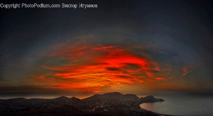 Eruption, Nature, Dawn, Dusk, Outdoors