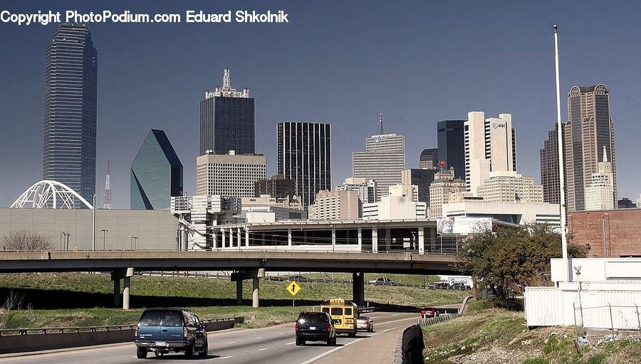 City, Downtown, Metropolis, Urban, Train, Vehicle, Building