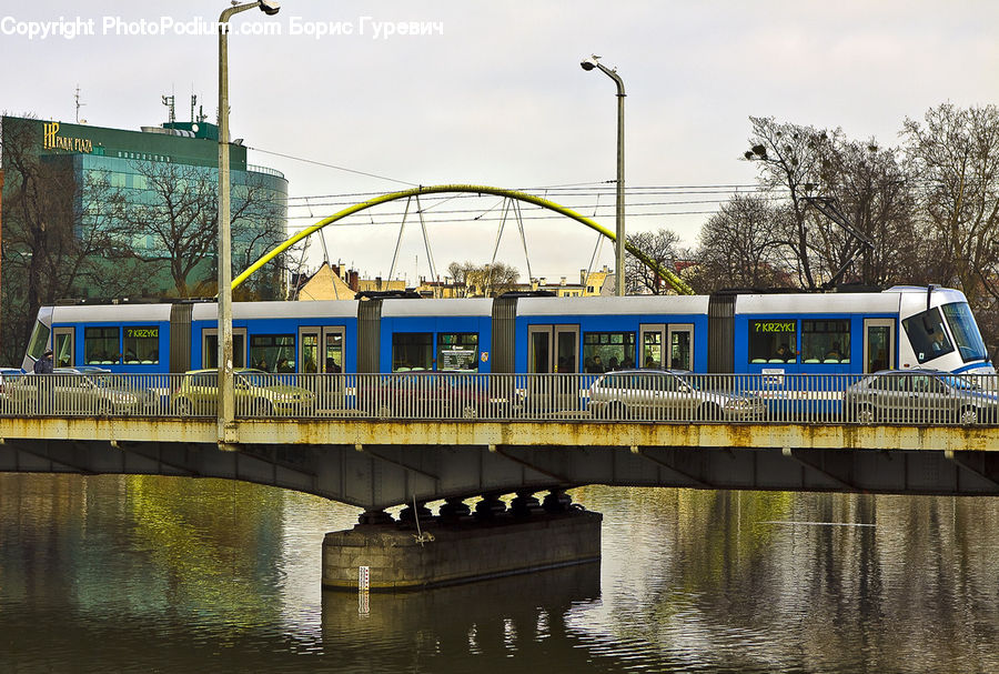 Bridge, Train, Vehicle, Canal, Outdoors, River, Water