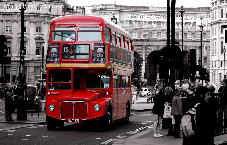 Bus, Transportation, Vehicle, Human, People