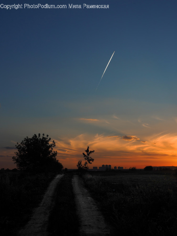 Dirt Road, Gravel, Road, Dawn, Dusk