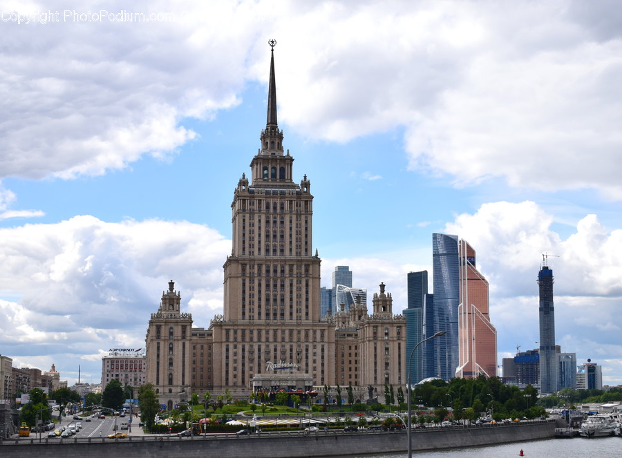 Building, Waterfront, City, Town, Urban
