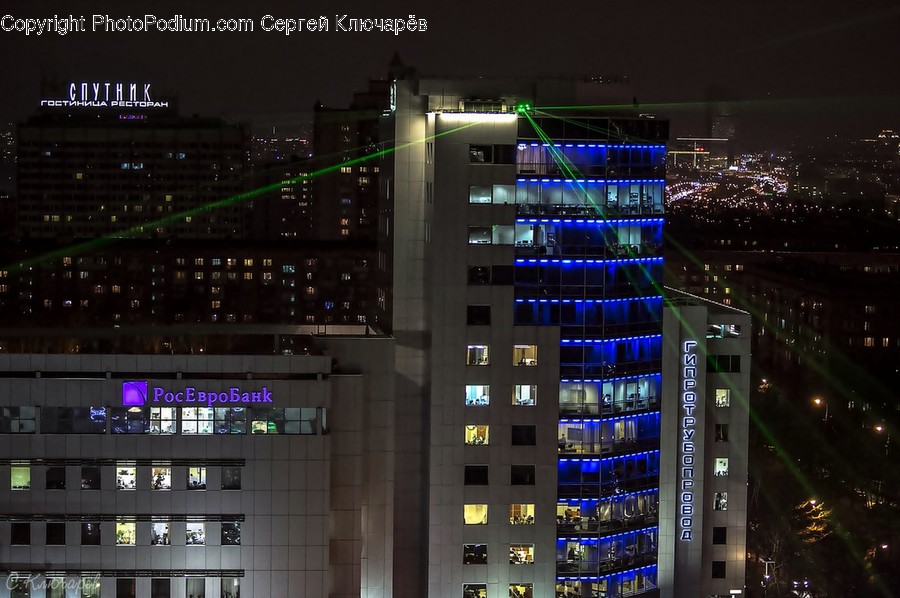 Night, Outdoors, Building, City, High Rise