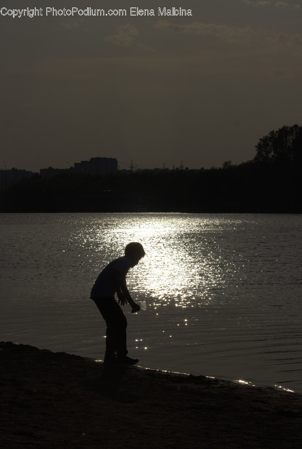 Silhouette, Water, Outdoors, Ripple