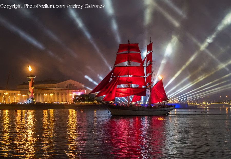 Boat, Transportation, Vessel, Watercraft, Night