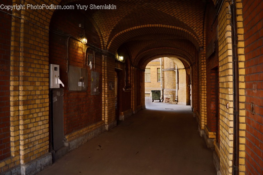 Brick, Corridor, Alley, Alleyway, Building