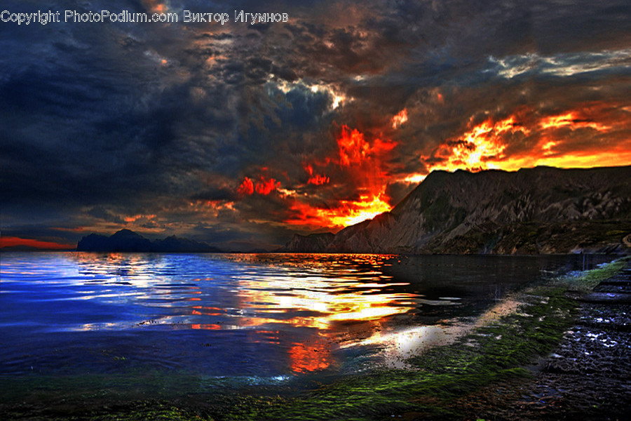 Eruption, Nature, Dawn, Dusk, Outdoors