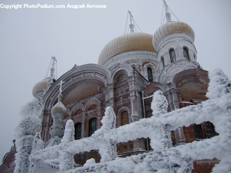 Blizzard, Outdoors, Snow, Weather, Winter, Architecture, Cathedral